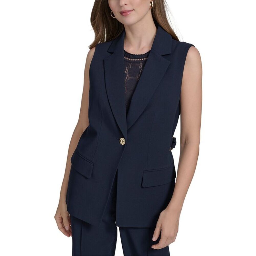 Halston Womens  Notch Pocket Vest Top